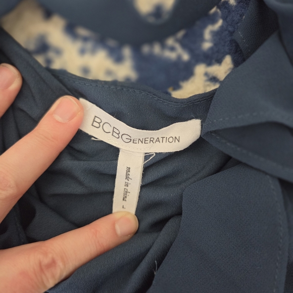 BCBGeneration Blue Ruffle Mini Dress - Picture 3 of 5